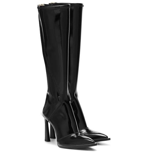 fendi neoprene to the knee boots black|fendi leather boots.